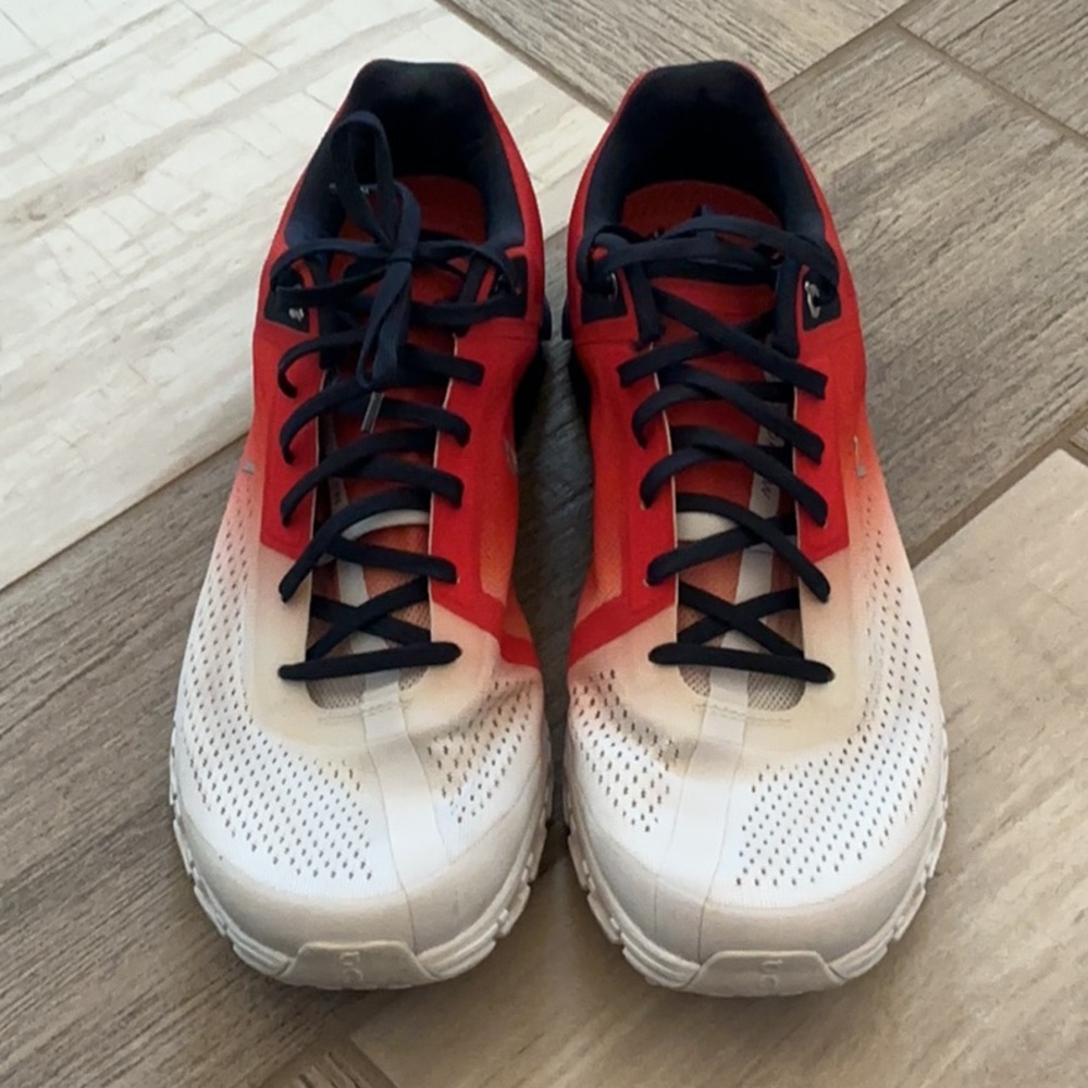 Men's Red and White Athletic Shoes
